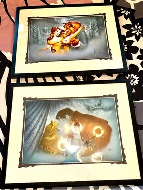 Disney Beauty and the Beast /Framed Art Prints - Set of 2, 16x19